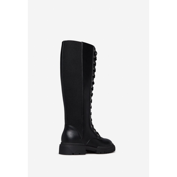 Shoedazzle Arlette Lace-Up Flat Boot - Picture 3 of 4